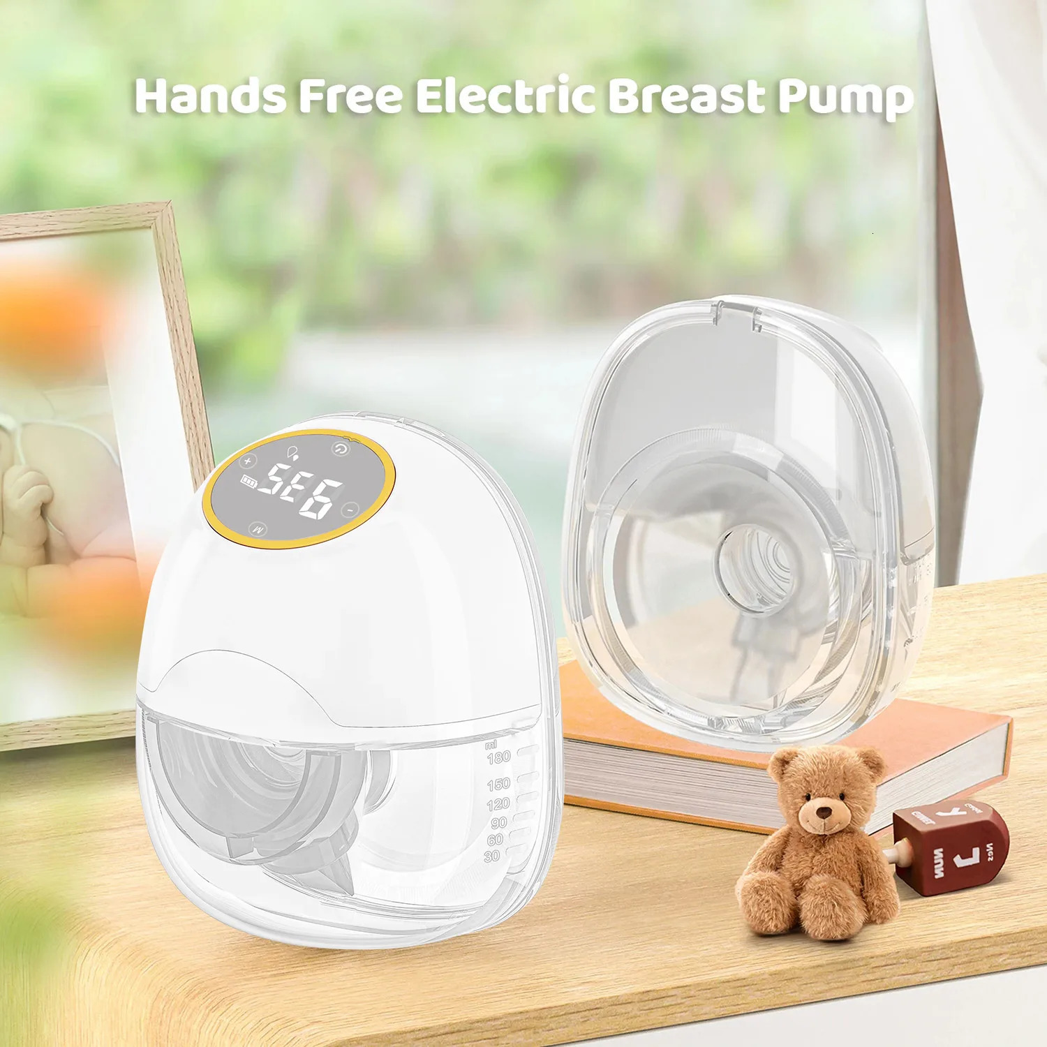Wearable Breast Pum Hands Free Electric Pump Silent Invisible 3 Modes 9 Levels of Suction 180ML Capacity 250527