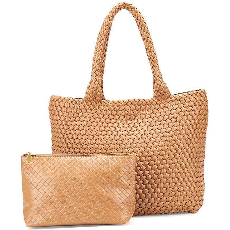 Handbags Large Bag for Women Fashion Woven Purse Vegan Leather Tote
