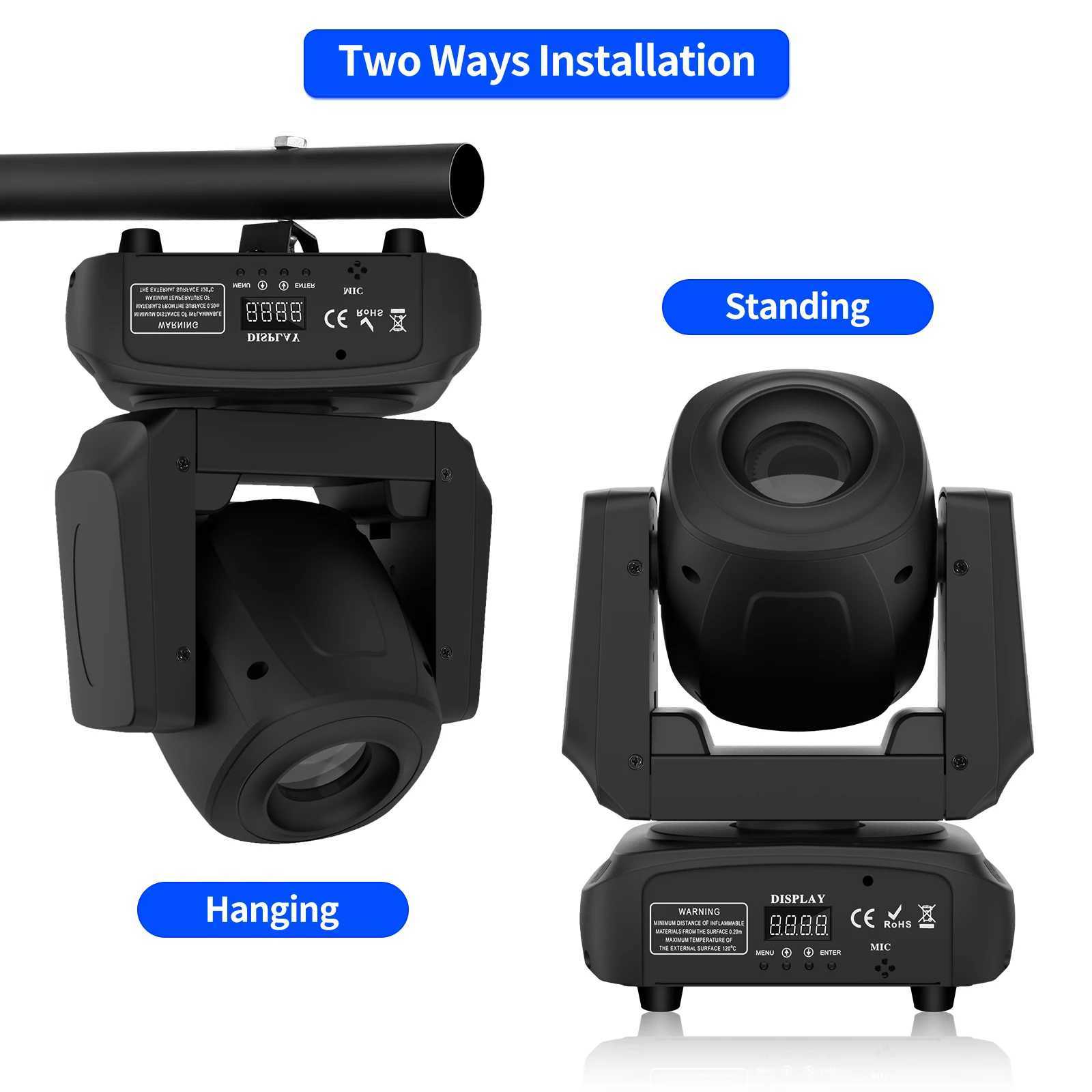 Fieryzeal 120W Gobo Moving Head Light Stage Light RGBW DMX LED for KTV DJ Light Beam Disco Show Party Spotlight XJ250527