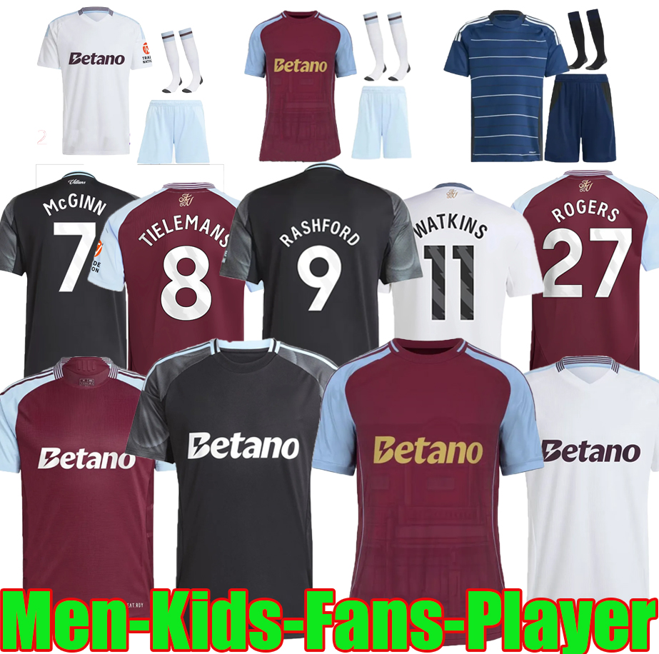 Aston Vera 24 25 26 soccer jerseys BAILEY McGINN MARTINEZ DURAN WATKINS Maillot 2025 125th anniversary MAATSEN ONANA TFELEMAN KAMARA ALEX Football Shirt man kids