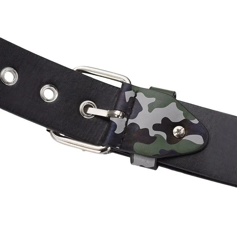 Camouflage Rivet Belt Unisex Fashion Casual All-match Jeans Accessories Girdle Goth Retro Punk Hip Hop Y2k Girl Waistband 250520