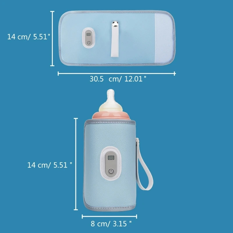 USB Charging Feeding Bottle Heater Heating Sleeve Milk Warmer 5 Temperature Adjust Insulated Breastmilk Warm Bag 250527