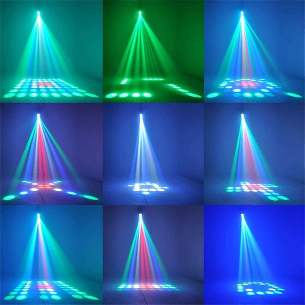 LED Lights 64LEDs Airship RGBW Pattern Stage Effect Lighting Equipment DJ Disco Party Projector Spotlights LED Lights for Christmas XJ250527