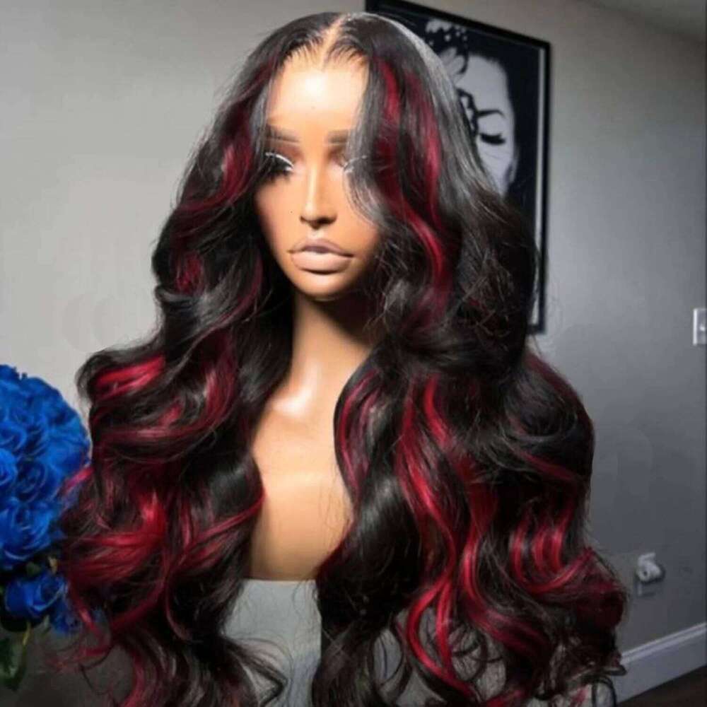 Body Wave Bury Highlight 1b/99j 13x4 HD Front Human Hair Wig Brazilian 30 32 Inch Colored 13x6 Lace Frontal Wig 250%