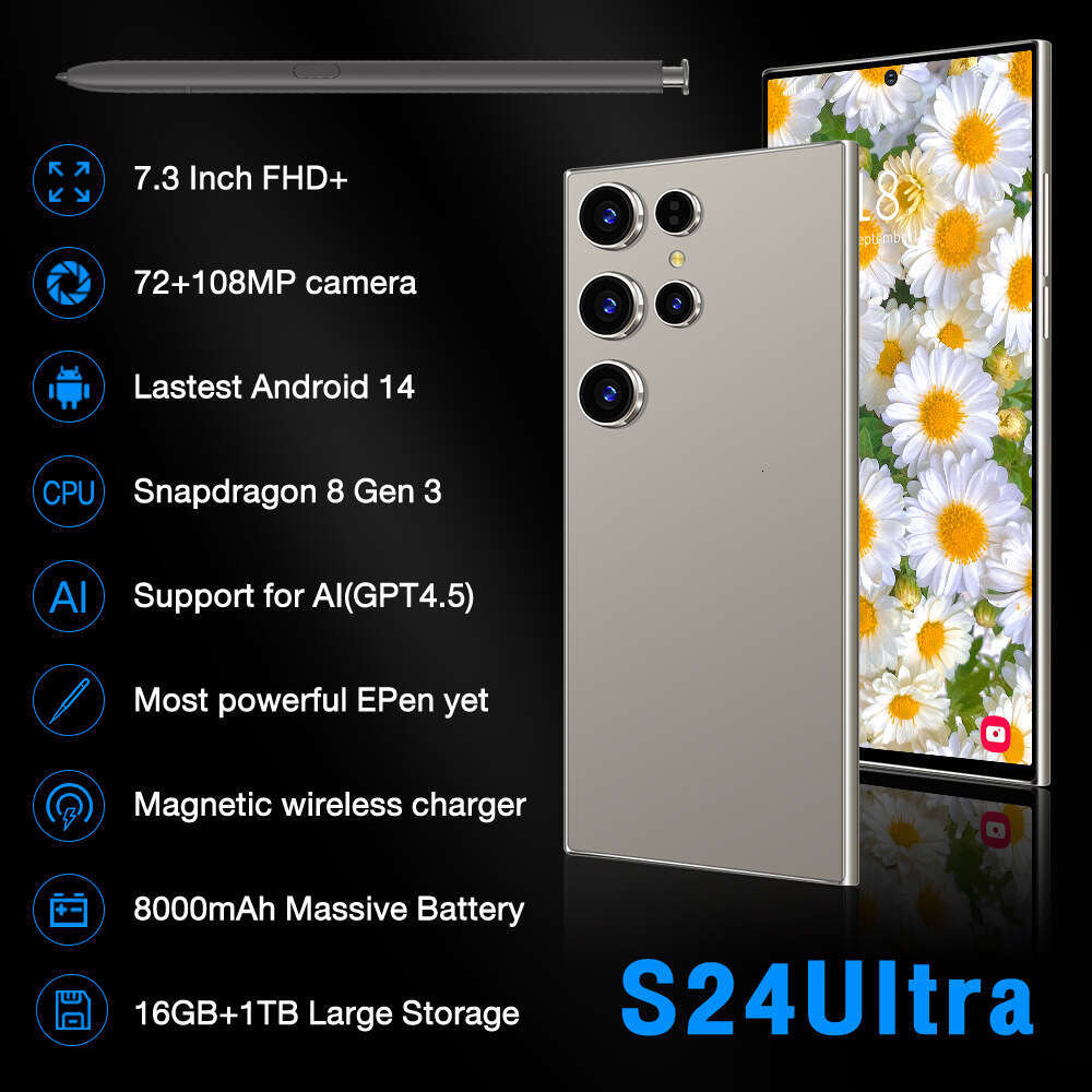 Smart phone S24 Ultra Android big screen 16+1T display and exclusive experienceid Smartphone Camera Phone HD Display Face Recognition