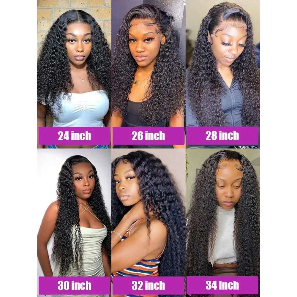MossilyHd 13x6 Human Hair Curly Wig For Women 40 Inch Brazilian Pre Plucked 13x4 Deep Water Wave Lace Frontal Wigs