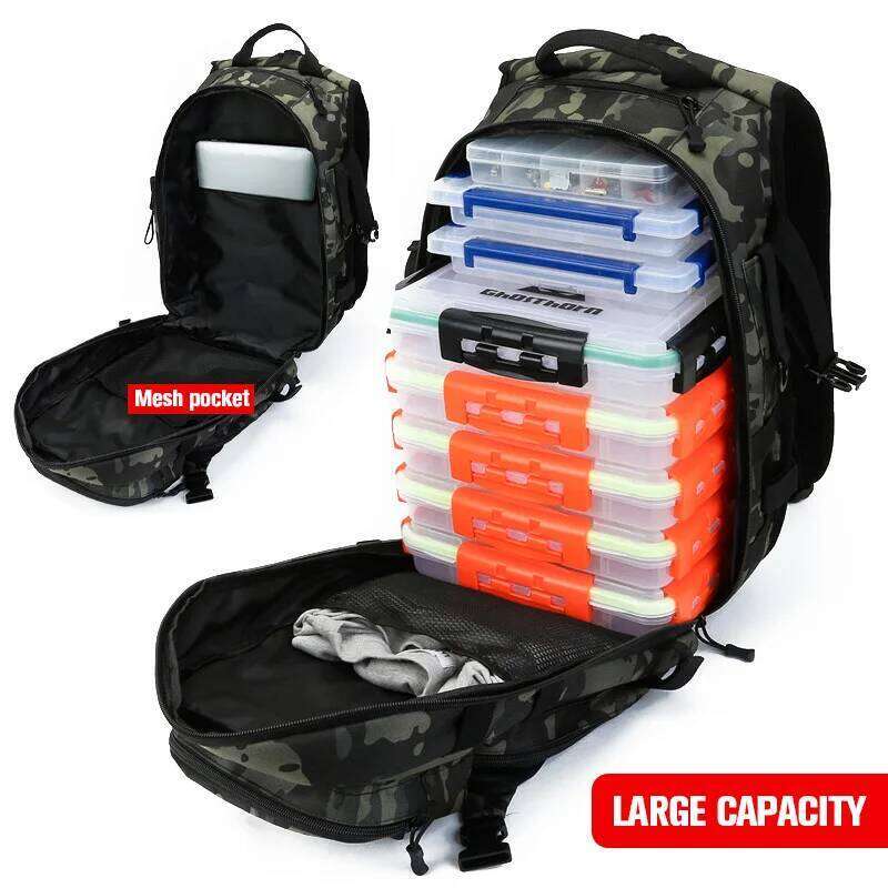 Fishing Lure Bag Camping Backpack Men Tactical Shoulder Bait Box Pack Outdoor Handbags Hiking Hunting Molle Sports Bags