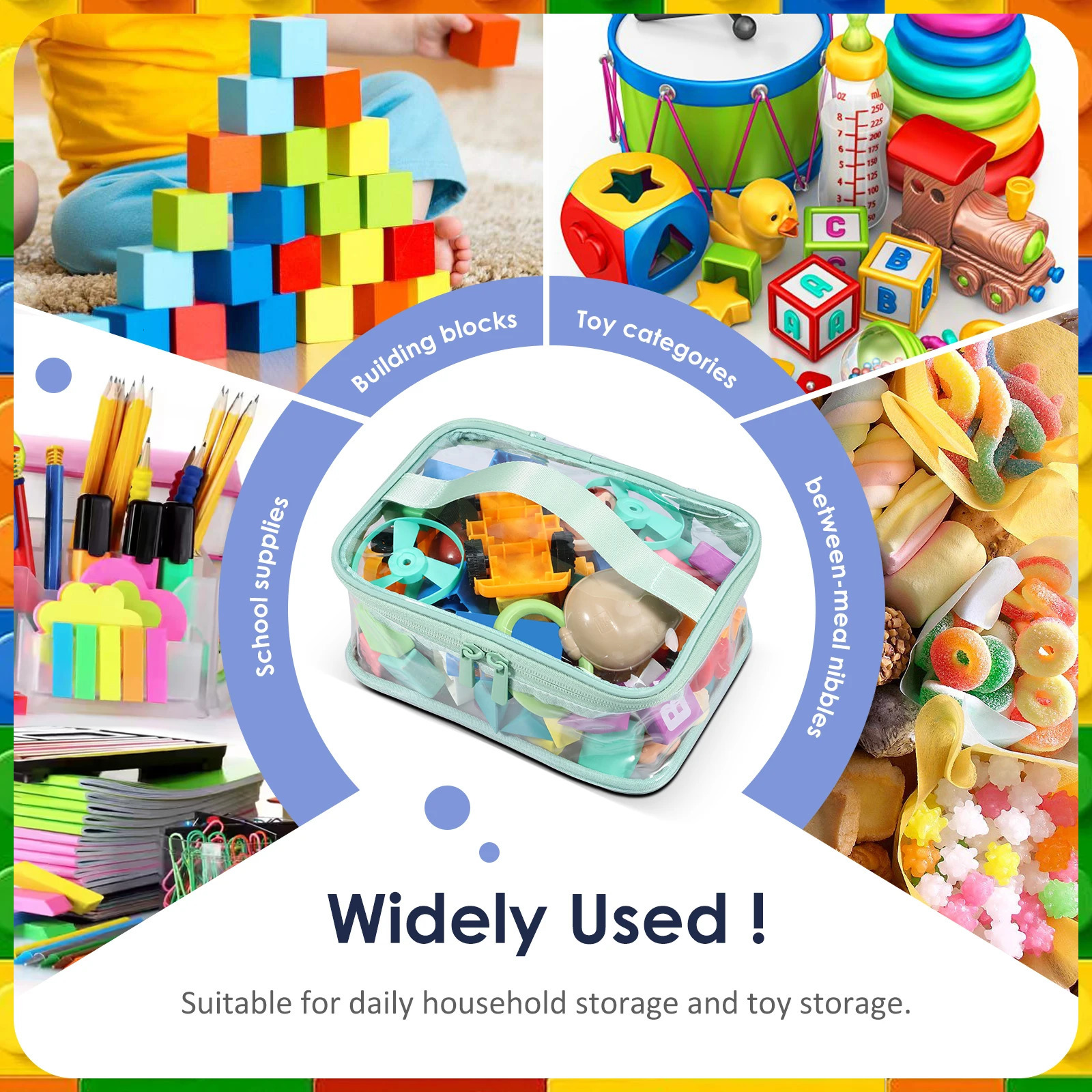 3/6 Pcs PVC Storage Bags with Zipper and Handle Clear Toy Organizing Bags Reusable Waterproof for Cosmetic Wash Toiletry Storage 250526