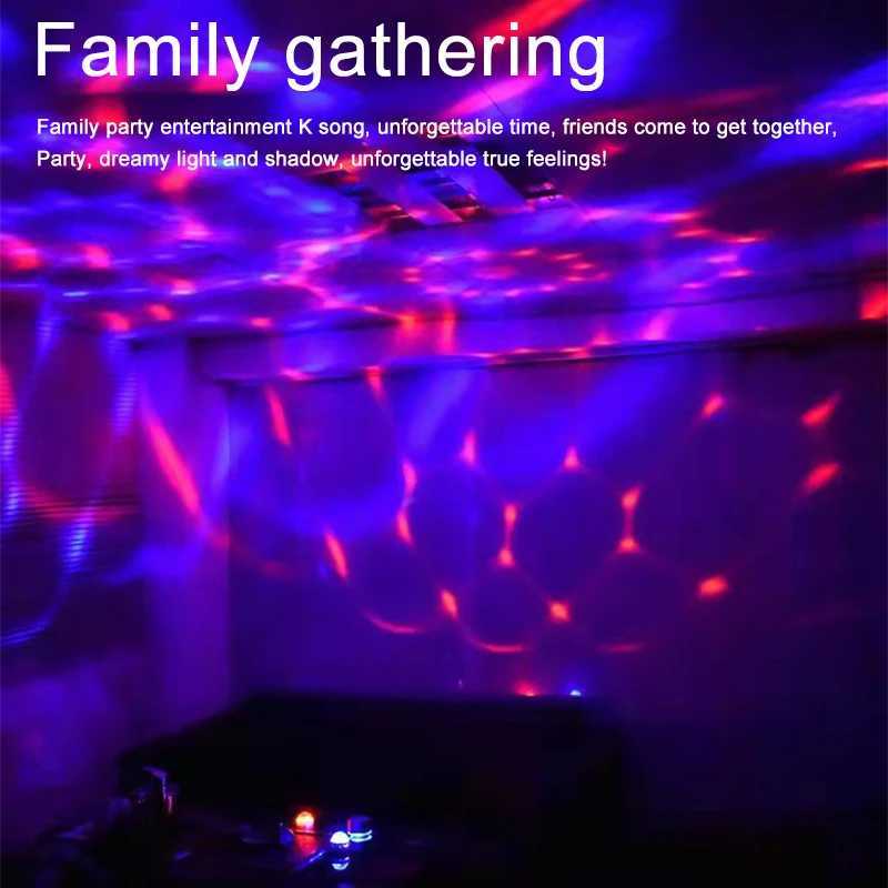 RGB Projector Lamp Automatically Rotating LED Night Light USB Charging Ambient For Home Children Bedroom Sound Party Lights XJ250527