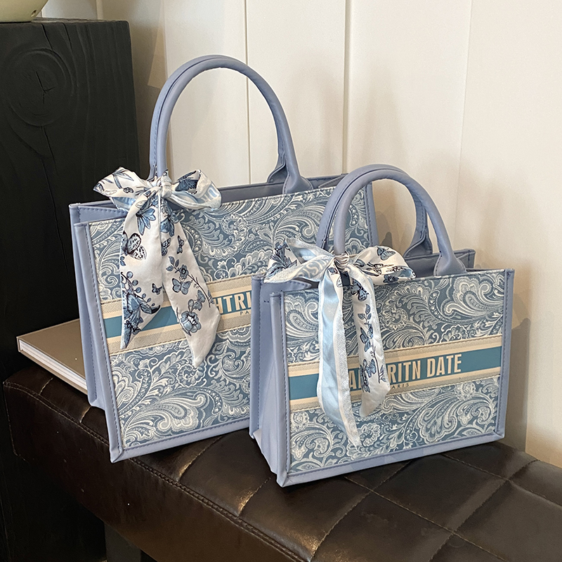 Tote Bag Designer Bag Fashion Shoulder Bag Luxury Bag Designer Commuter Printed Scarf Handbag Large Capacity Underarm Bag Tote Blue Shopper bag