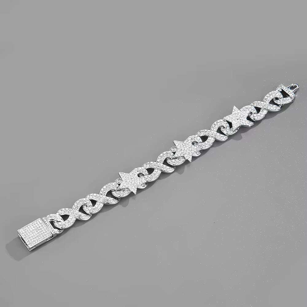 Hip Hop Iced Out Men's Cuban Link Chain With Full Dia Zircon Bling Jewelry Personalized Bracelet