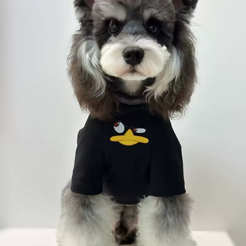T00316 Dog Clothes Spring and Summer Cotton Pet Clothes Outing T-shirt Anti-shedding Printed Teddy Bichon Schnauzer Short Sleeve Clothes