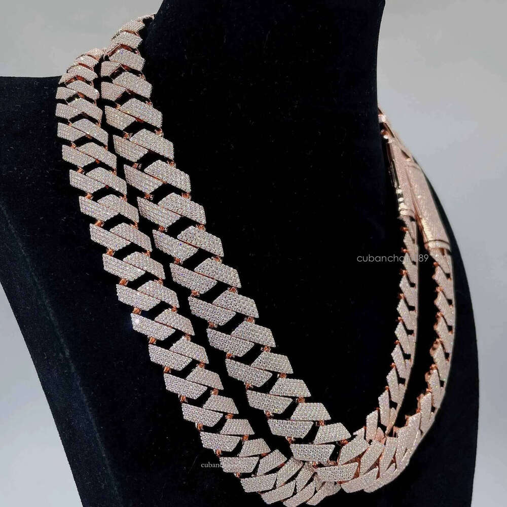 Hip Hop Sterling Sier VVS Dia Jewelry Cuban Link Chains Moissanite Necklace For Men Women