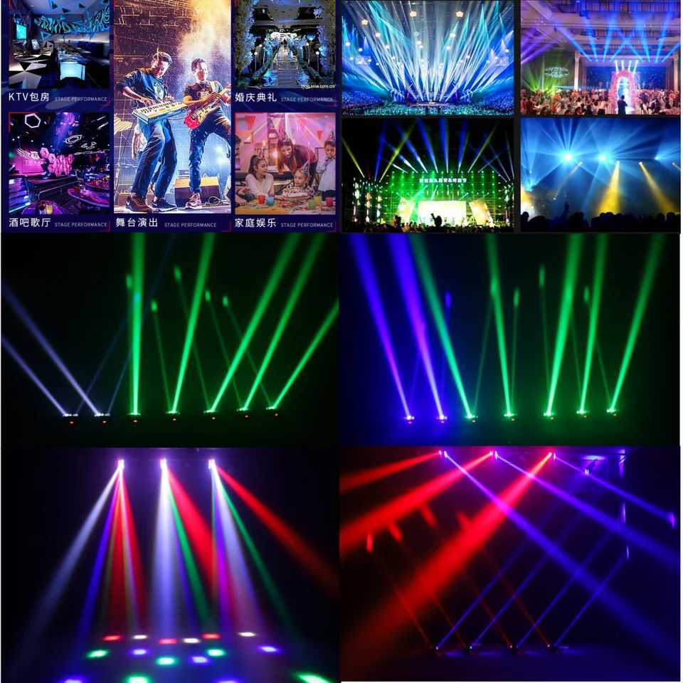 Mini LED Spider 8x6W RGBW Beam Good Quality DJ Moving Head Wash Bar Light Stage Lights XJ250527