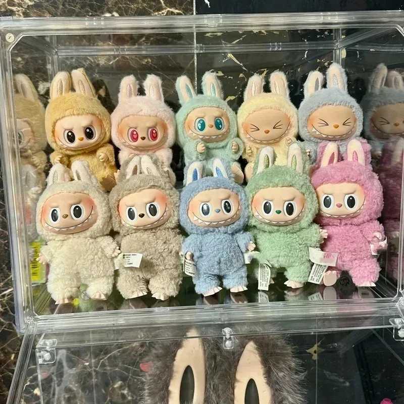 Hot Labubu Blind Box The Monsters Heartbeat Macaron Enamel Face PVC Figurine Tabletop Ornament Kawaii Doll Kid Christmas Gift M250526