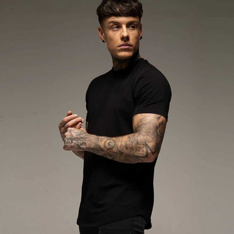 Plain Summer Workout Gym T-Shirt Mens Cotton Short Sleeves T Shirt Casual Tee Tops O-neck Streetwear Fashion Sports Clothing Z250527