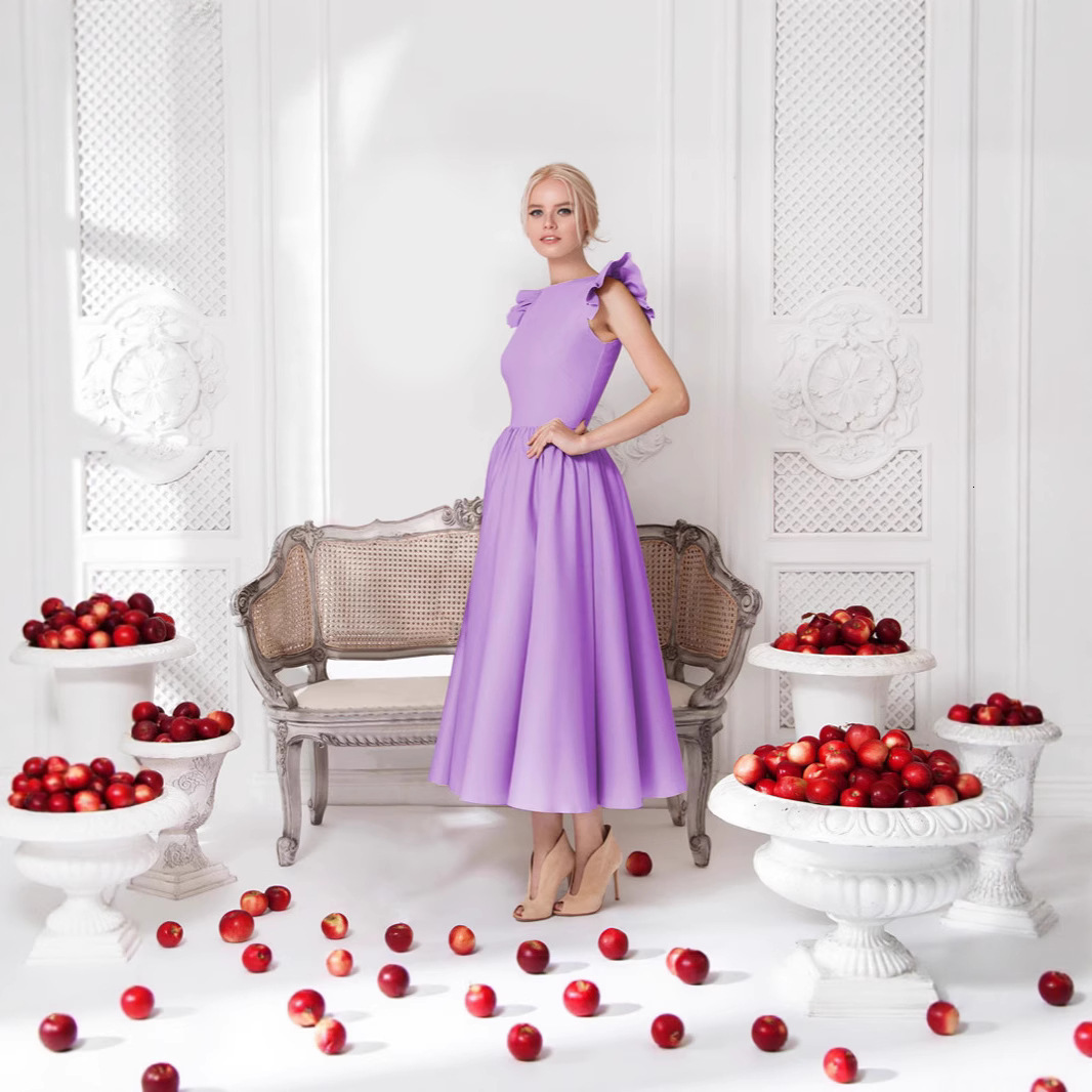 Princess dress with flying sleeves and milk silk skirt