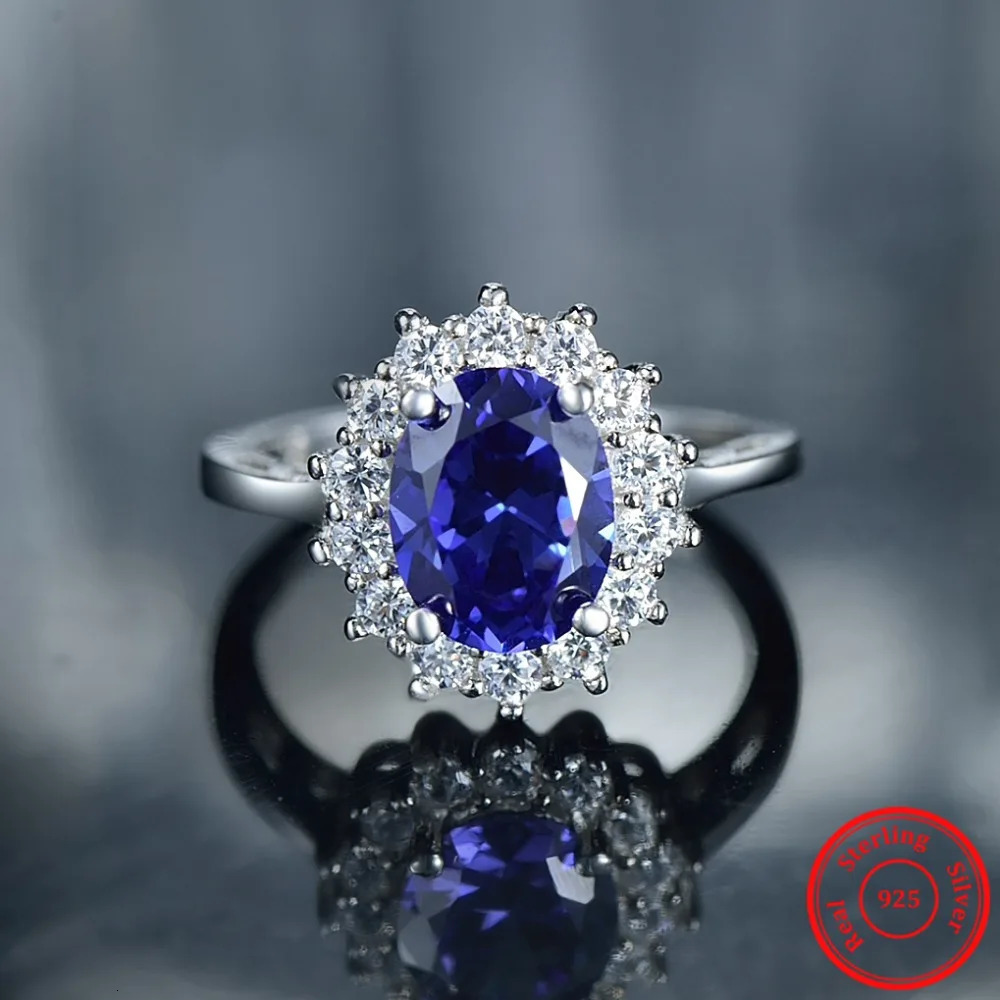 2.0Ct Fasion Real Solid 925 Sterling Silver Ring Fashion Women Gift 5A Zircon Jewelry Wedding Engagement Silver Rings 250519