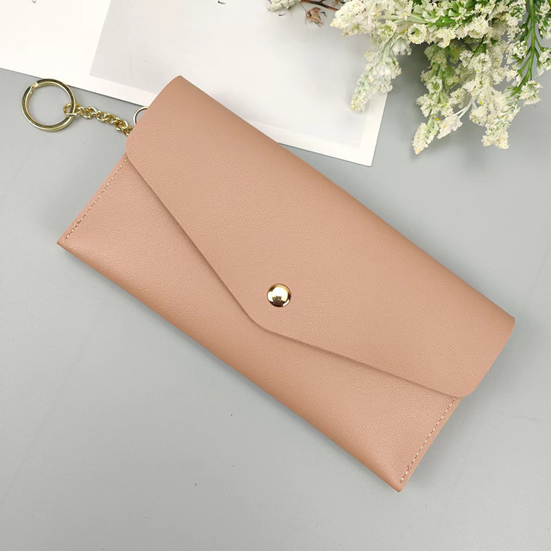 New portable women's long wallet, women's handbag, multi card slot, snap button, fashionable mobile phone bag, designer, fashionable men