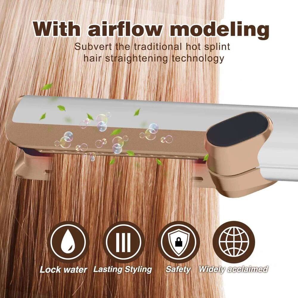 2 in 1 Wet and Dry Straightener Hair Dryer Air Wrapped Negative Ion Portable straightener