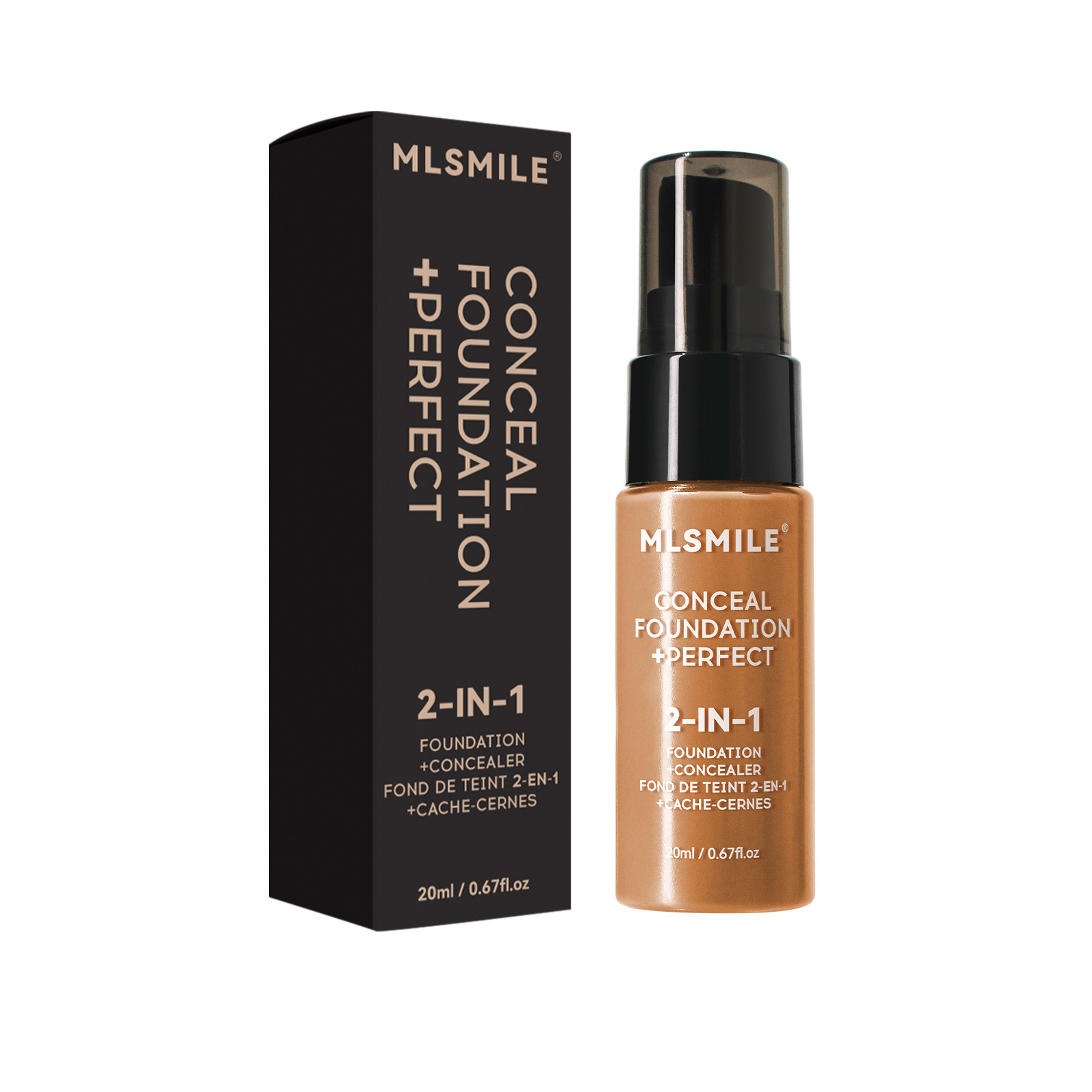 MLSMILE 6-color Liquid Foundation Is Durable Waterproof Oil Control Concealer And Foundation Make-up