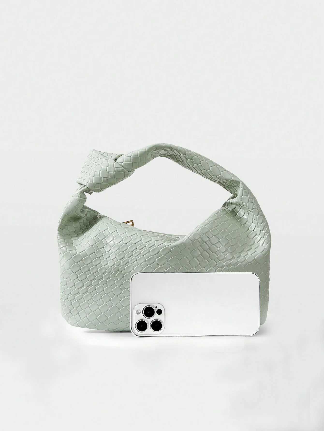 Womens high-end woven decoration crescent handbag suitable for parties dates weddings shopping W250527