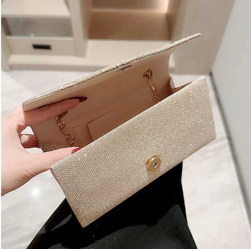 Ladies Evening Dinner Clutch Bag Folded Shining High Grade Handbag Glitter Party Purse Elegant Shoulderbag Bags for Women W250527