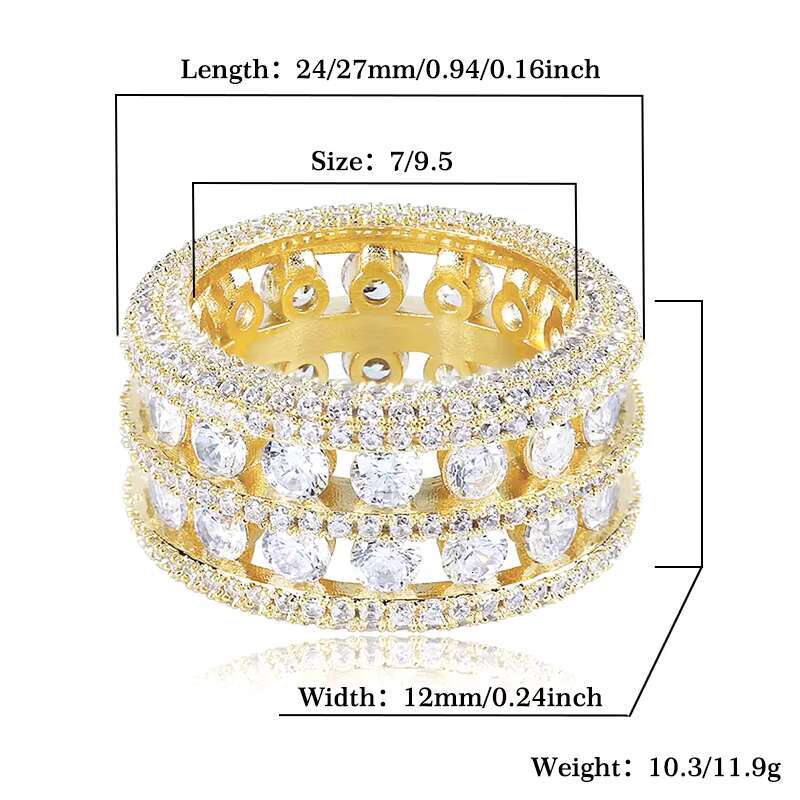 Manufacture Custom Luxury Rings for Men Moissanite Rings 925 Sterling Silver Moissanite Ring Hip Hop