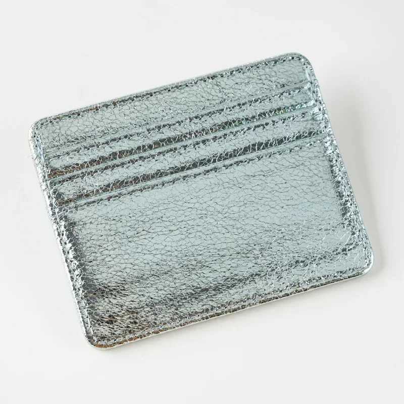 Ultra Thin Cards Bag Gold Silver Black Multi Slot Card Sleeve PU Leather Holder ID Holder Badge Holder Bus Card Case Z250527