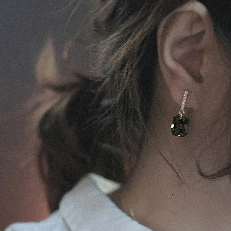 KNB Simple Olive Green Stud Earrings for Women Real 925 Sterling Silver Original Vintage Earring High Quality Party Fine Jewelry 250519