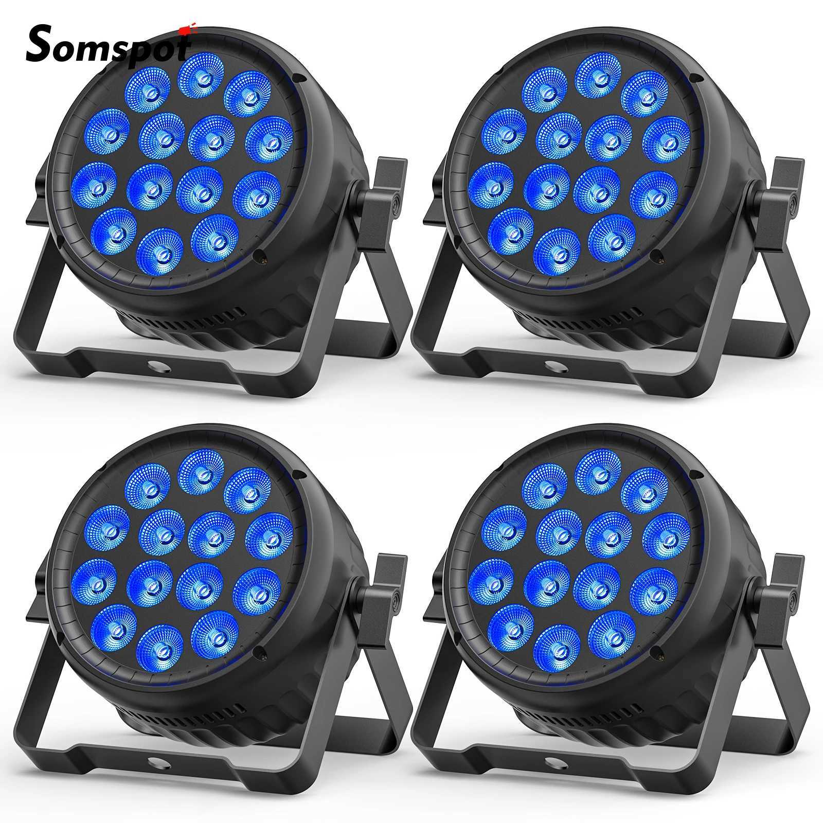 Somspot 4PCS 180W RGBW 14 LEDS PAR LIGHT DMX512 Stage Lighting Effect Projector for Disco Party Concert Church Wedding Theater XJ250527