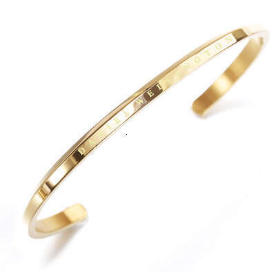 DW Style Simple Titanium Steel C-Shaped Open Beveled Edge Bangle Bracelet Live Broadcast