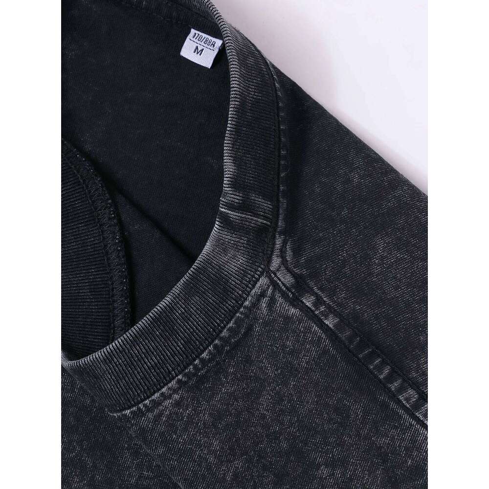 Bellelement Waffle House Vintage Acid Wash Hip Hop Tops Men s T Shirt Black Casual Crew Neck Cotton Tee