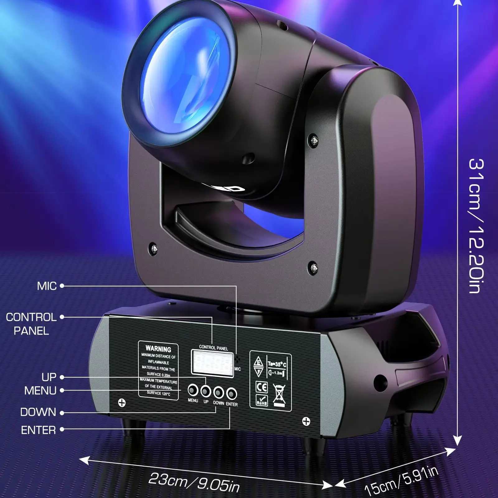 Yiflamefly 2PCS/Set 100W Moving Head Stage Lights Beam Gobo Dazzling Effect DMX LED Spotlight For Club KTV Disco DJ Party XJ250527