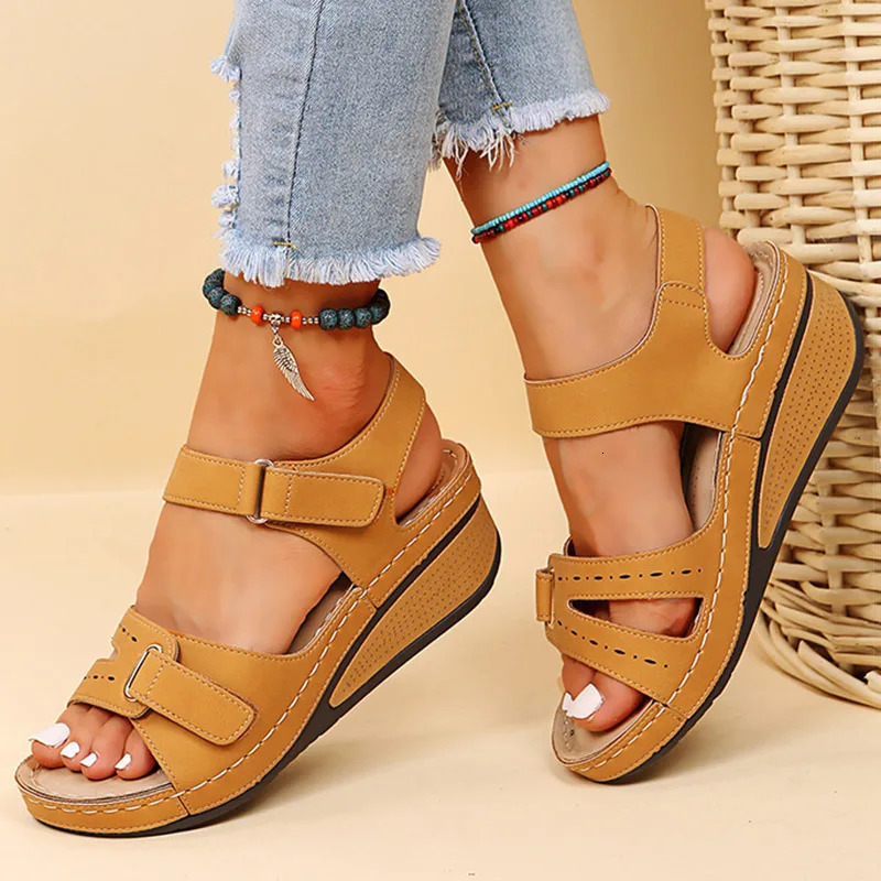 Women Sandals Soft Bottom Wedge Heels Sandals Summer Shoes Women Platform Sandalias Mujer Elegant Wedges Shoes For Women Tacon 250603