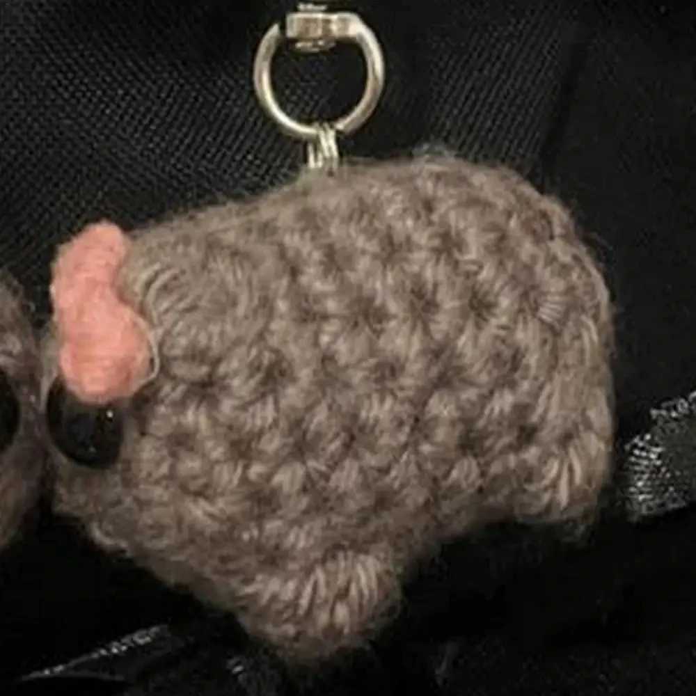 Sad Hamster Plush Toy Key Chain Funny Meme Creative Mouse Keychains For Women Girls Gifts Bagpack Pendant Accessories Jewelry W250526