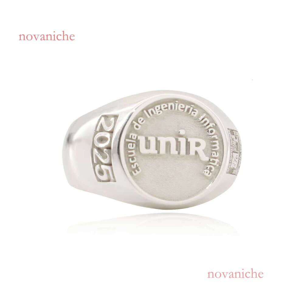 Signet Men 3D Style Hip Hop Fashion Party Ring Sier Engraved Personalized Letters for Father Gift