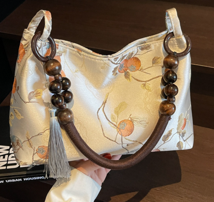 2025 New Summer Chinese Embroidery Canvas Shoulder Bag for Women - Unique Small-Batch Design Armpit Bag for Commuting
