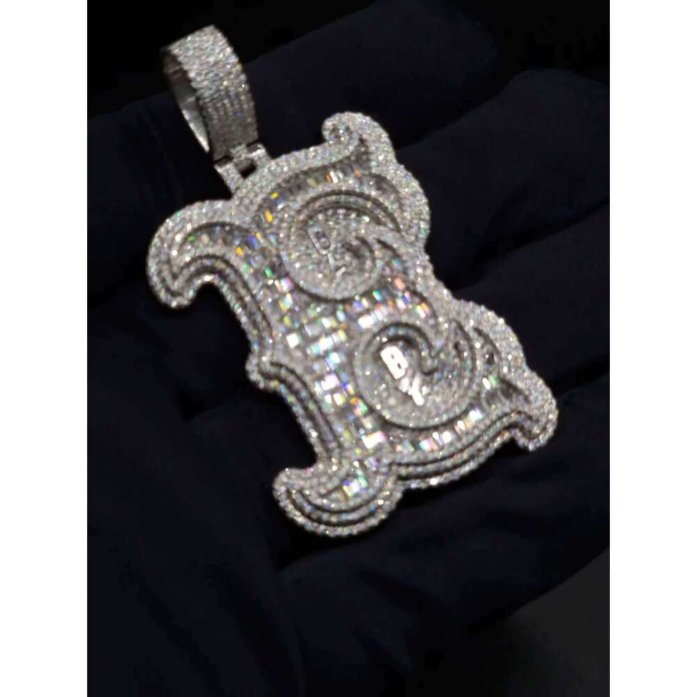Trendy Moissanite Jewelry Sterling Sier Custom Dia Chain Iced Out Hip Hop Necklace Pendant