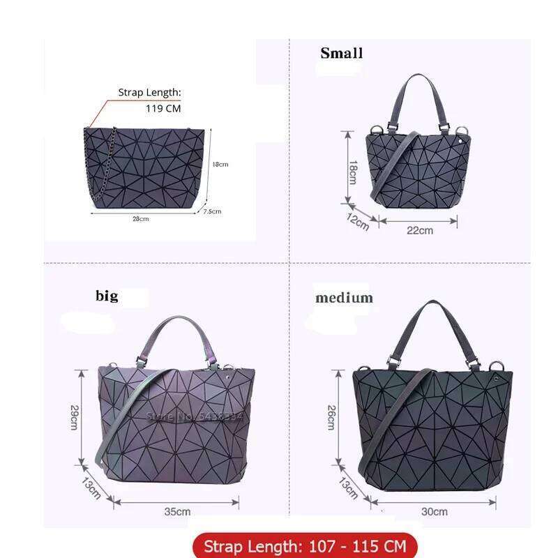 Luminous bag geometric bags for women 2021 Quilted Shoulder Bags set Folding Totes sac a main femme Handbags bolsa feminina