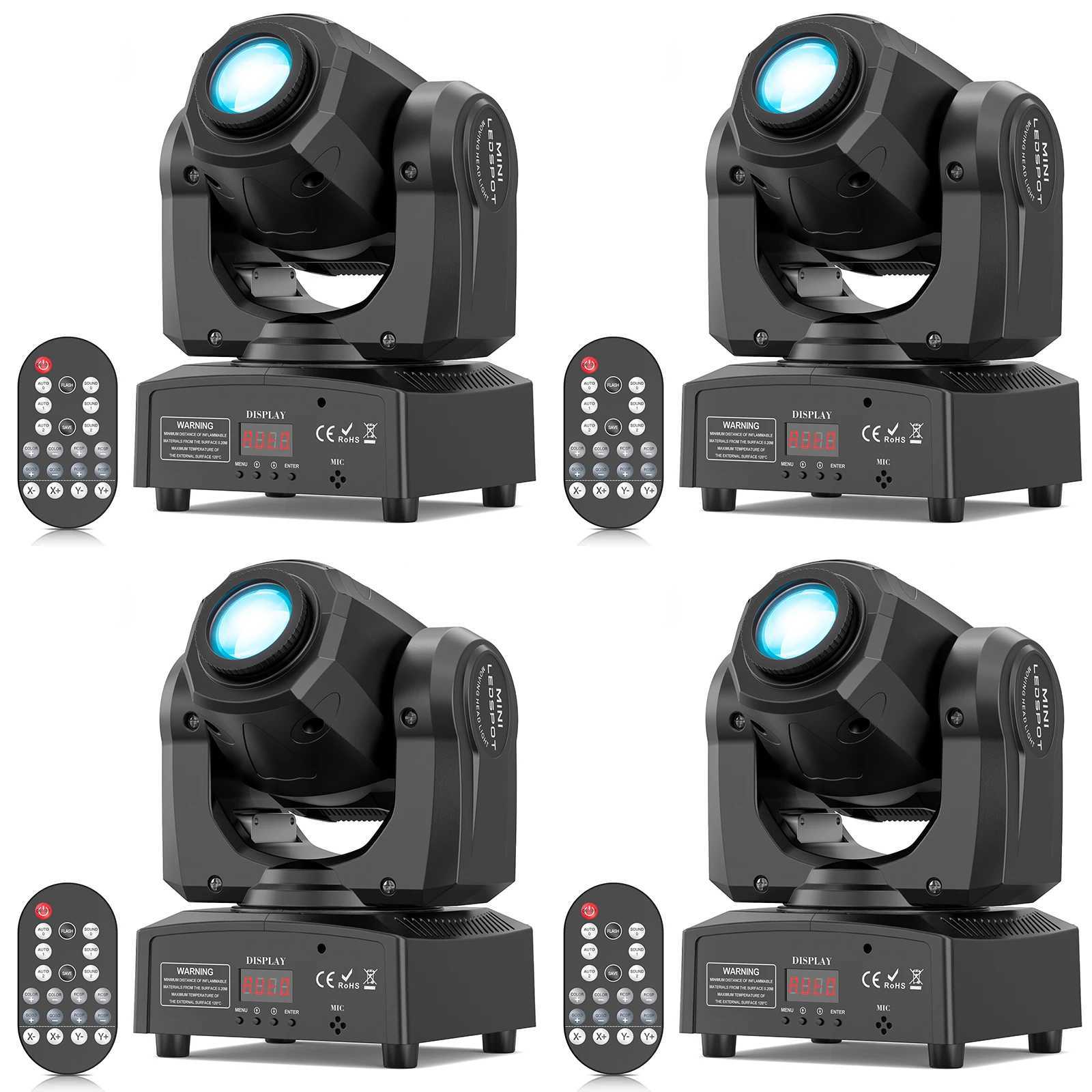 Yiflamefly 4Pcs 150W LED Light Pattern Light Stage Effect Moving Head Light With Remote Control DMX For Wedding Concert Club KTV XJ250527