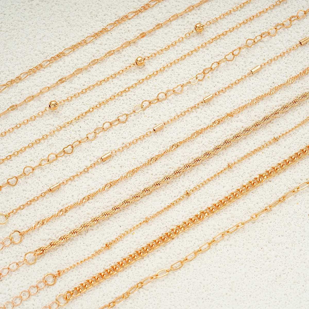 11 Pcs Vintage Twist Chain Bracelet Sets for Women Boho Punk Silver Gold Color Adjustable Cuban Link Bracelet Fashion Jewelry W250526