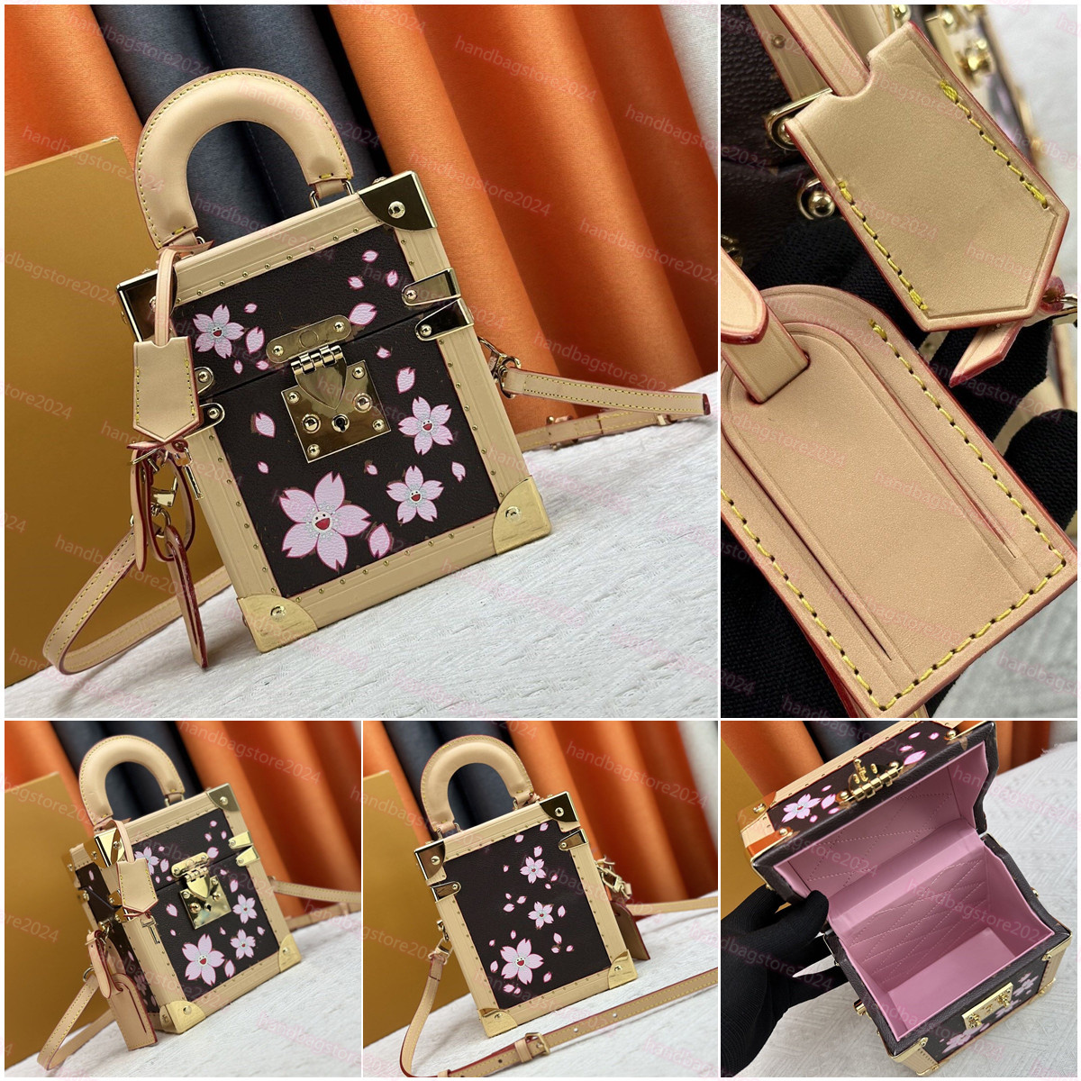 Camera Box Hard Box Handbag Designer Bag Luxury Cherry Blossom Pattern Monograms Coated Canvas Valisette Tresor Jewelry Expensive Top Makeup Box