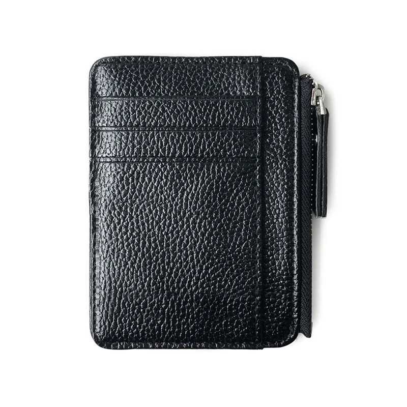 1PCS Mens Ultra Thin Mini Business Bank Holder Wallet Simple Black Women Small Coin Cards Cover Pouch Case Bag Z250527