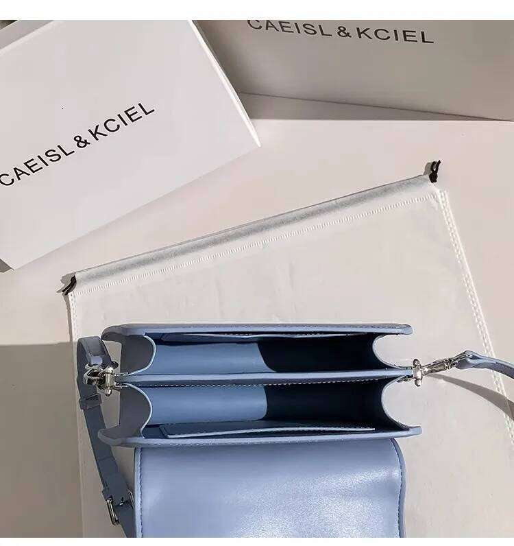 Blue Color Fashion Embroidery Square High Quality Textured Leather Clutch Purse Women Handbag Shoulder Crossbody Bag