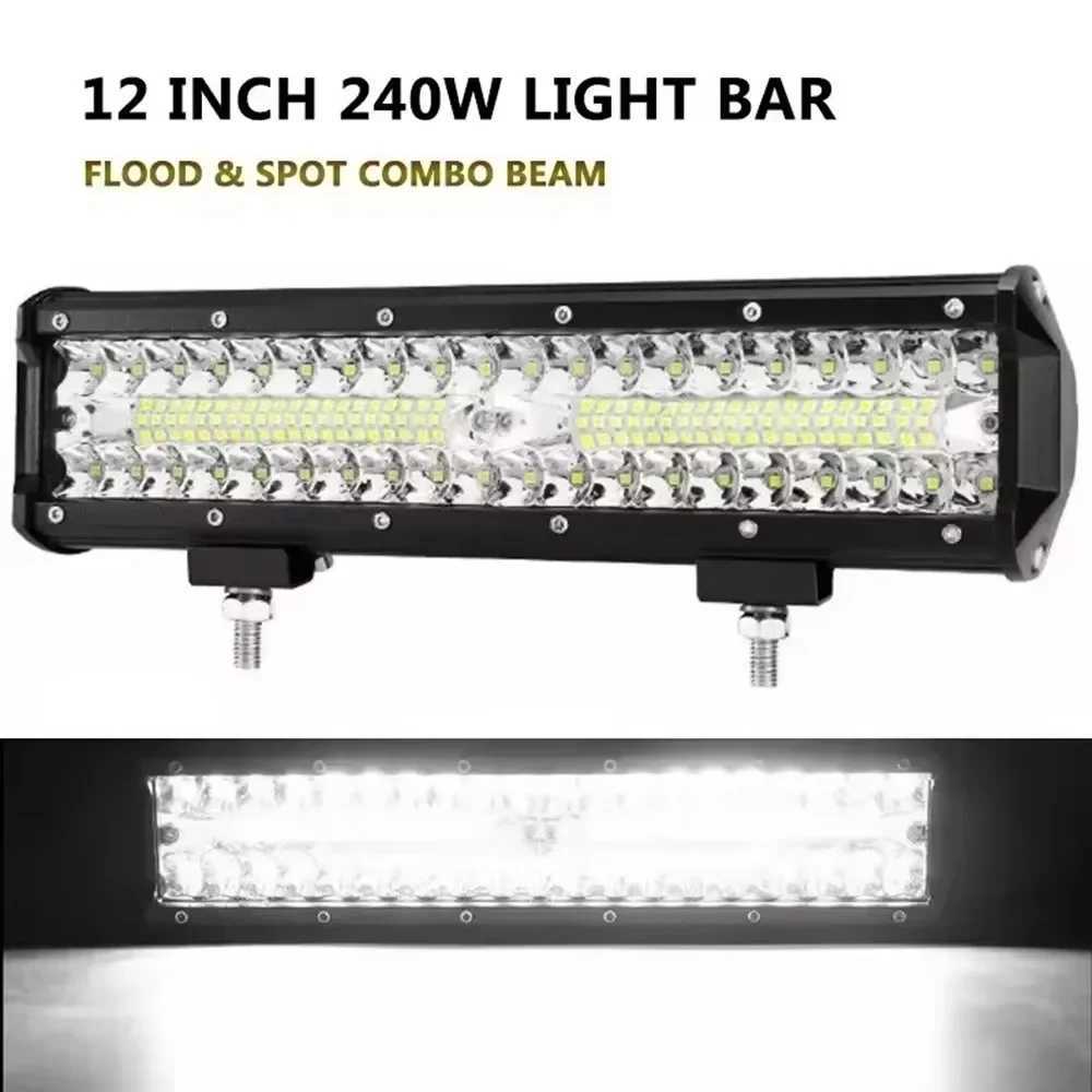 Car LED Light Bar Offroad 4x4 Spotlights Fog Lamp 12V 24V 3 Rows Headlight Truck Farm Tractor Boat SUV ATV Light Bar/work LightXJ250527
