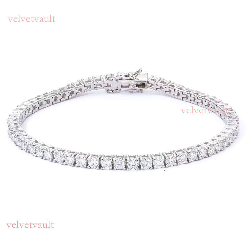Limited Time Special Offer Polished Sier Round Mossanite White Gold Tennis Bracelet Fashion Jewelry
