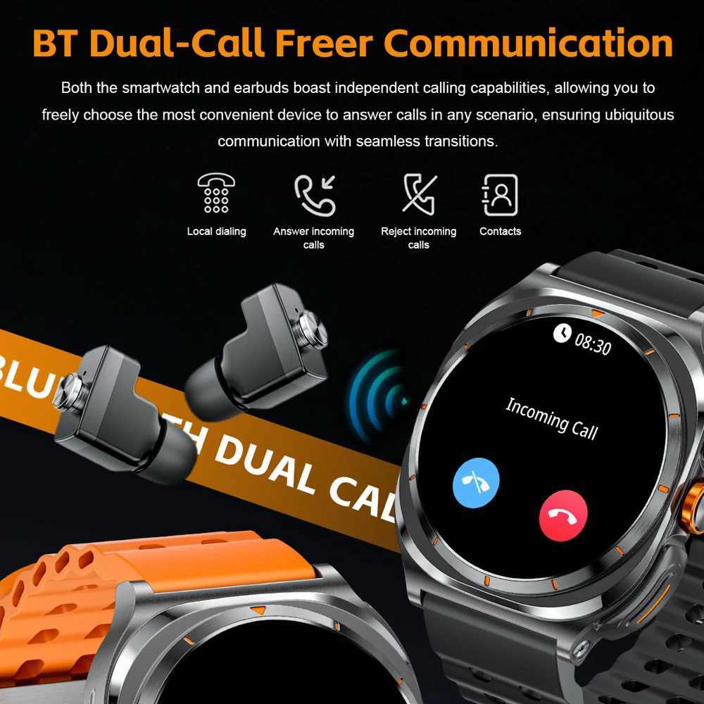 2025 Watches TWS Wireless Earphones 2 in 1 Smart Watch and Tooth Call Sport Fitness Outdoor Run Health Smartwatch Men WomenXJ250513
