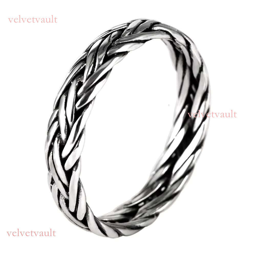 Vintage Sterling Braided Ring Men and Women Thai Sier Wholesale for Lovers Femme