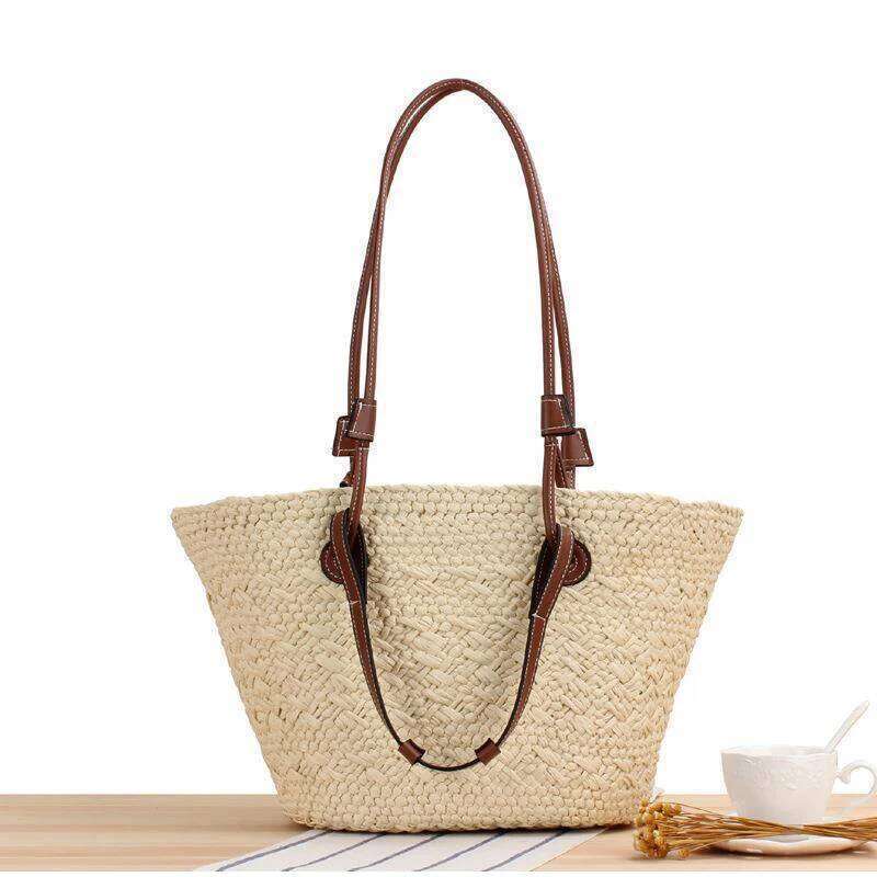 Women's Bags Designer Beach Casual Women Shoulder Designer Gradient Color Handbag Woven Large Tote Bag Handmade Summer Straw Purse